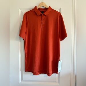 Lululemon Mens evolution short sleeve Polo Shirt Size L Large ATRU Orange New